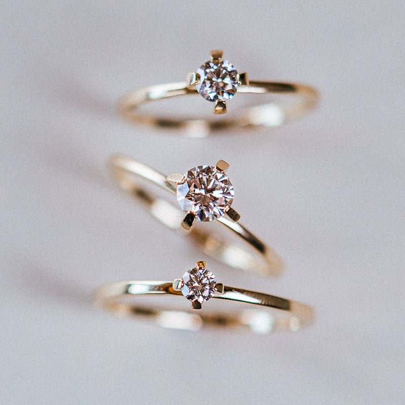 Gold Ring 14k Gold Ring Women | Engagement Ring Diamond Women - 100% 14k Gold  Diamond - Aliexpress